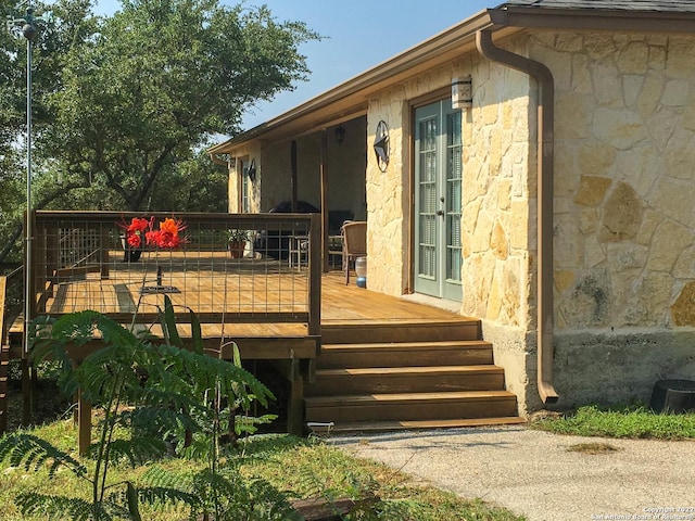 deck with french doors