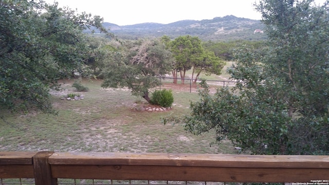 view of yard with a mountain view