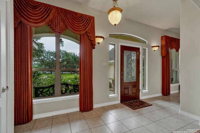 view of tiled foyer