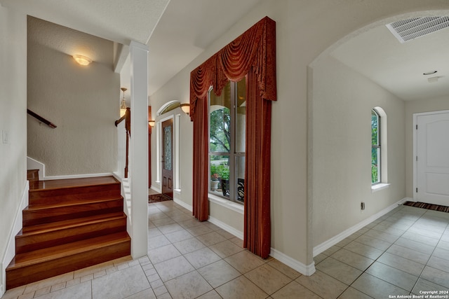 view of tiled foyer entrance