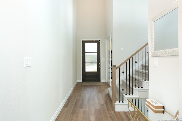 entrance foyer with light hardwood / wood-style floors