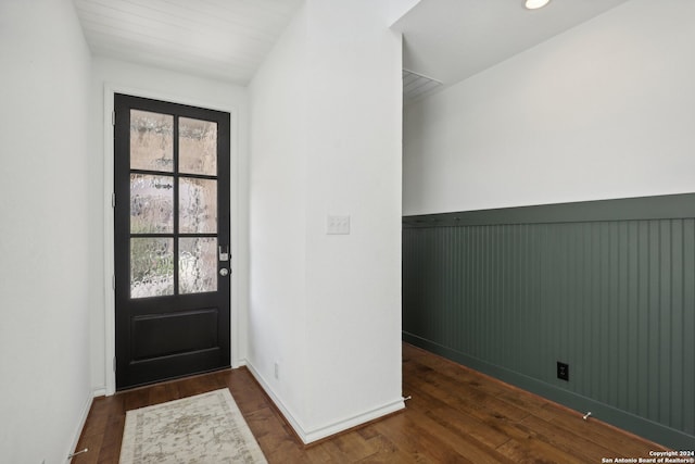 foyer featuring dark hardwood / wood-style flooring