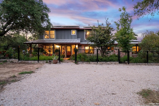 view of front of property with covered porch