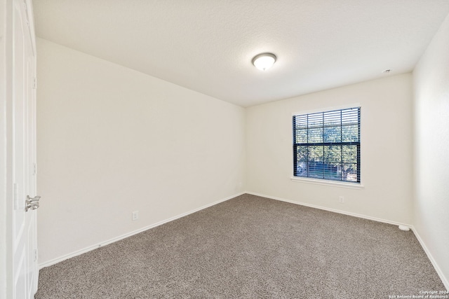 carpeted spare room with a textured ceiling