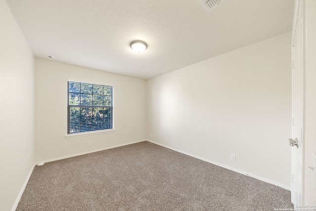 empty room featuring carpet floors and a textured ceiling