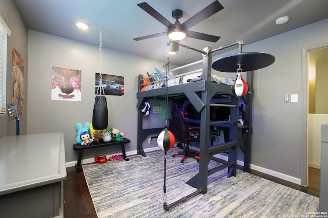 bedroom featuring dark hardwood / wood-style floors