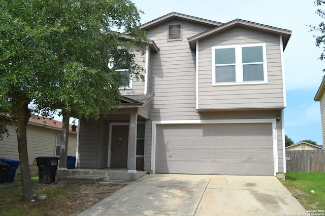 view of front facade with a garage