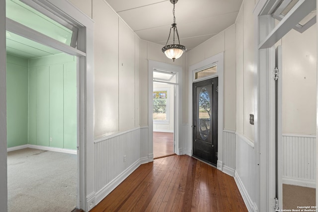 entrance foyer featuring dark hardwood / wood-style floors