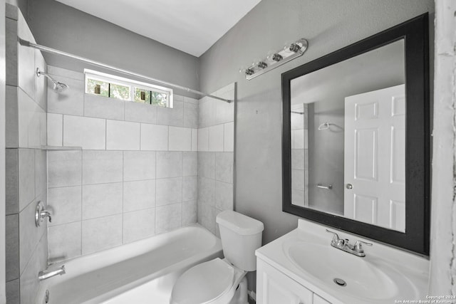 143 Paul St, San Antonio, TX 78203 - full bathroom with toilet, vanity, and tub / shower combination