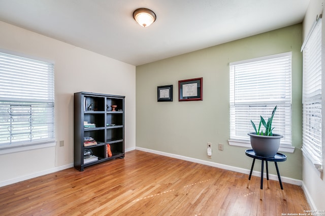 interior space with a healthy amount of sunlight and light wood-type flooring