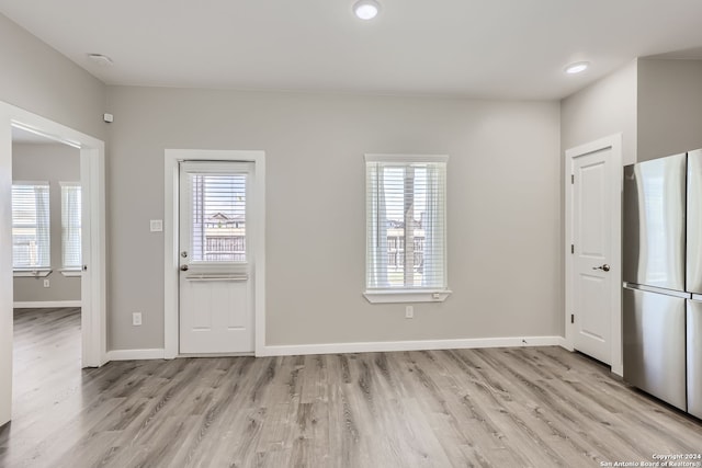 interior space with light hardwood / wood-style flooring