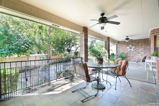 view of patio / terrace with ceiling fan