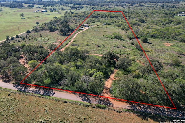 aerial view with a rural view