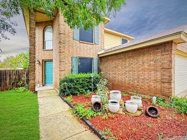 view of front of house with a garage