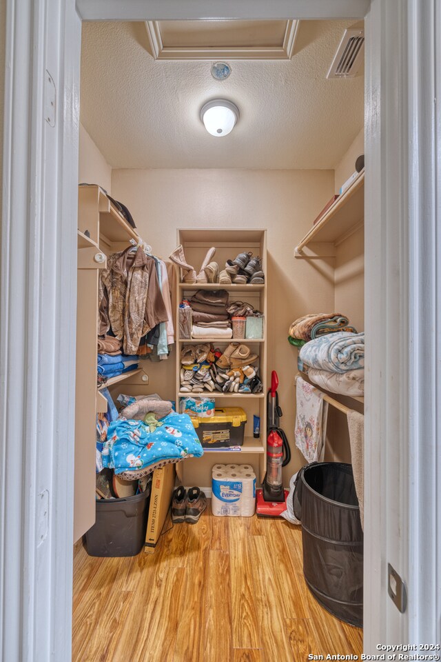 spacious closet with wood-type flooring