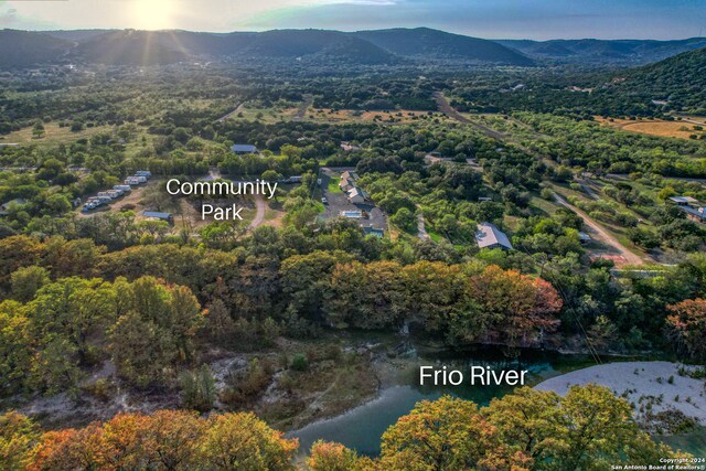 aerial view with a mountain view