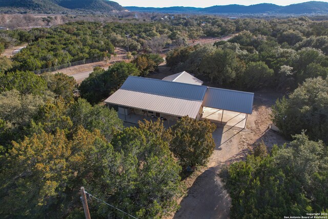 drone / aerial view with a mountain view