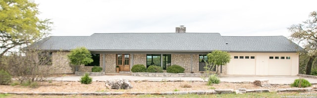 view of front of house with a garage