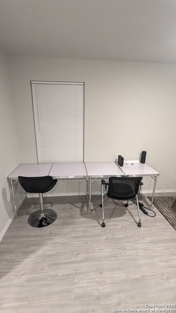 office space featuring light hardwood / wood-style flooring