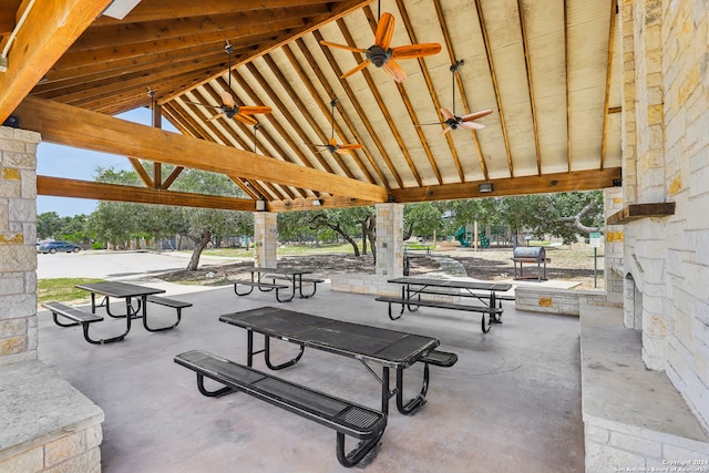 view of community with a patio area