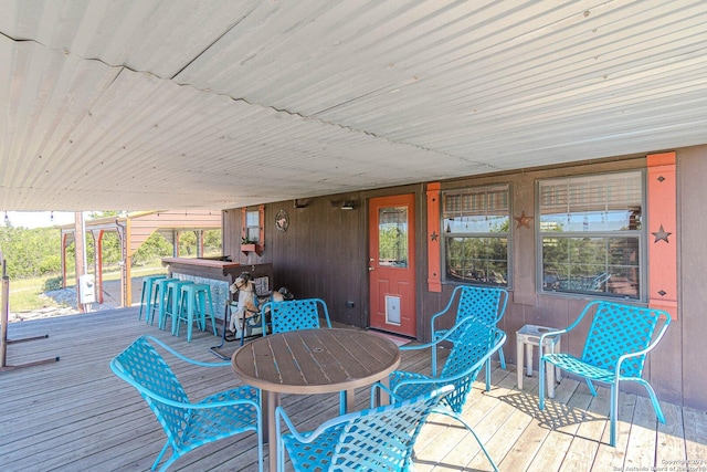117 Hawk Rd, Fredericksburg, TX 78624 - wooden deck featuring outdoor dry bar