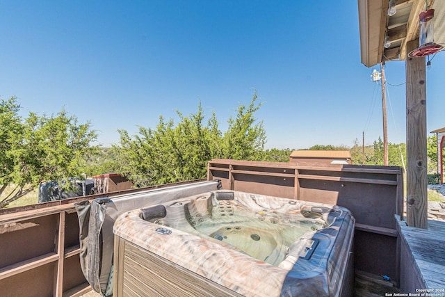 117 Hawk Rd, Fredericksburg, TX 78624 - wooden deck featuring a hot tub