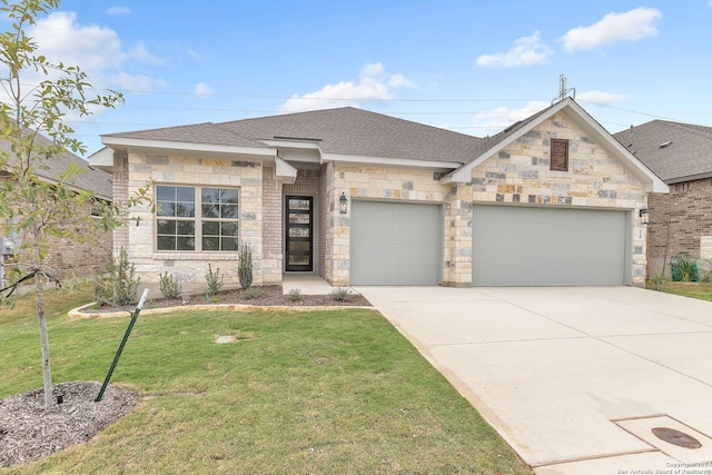 119 Rosanna Rdg, Universal City, TX 78148 - view of front of property featuring concrete driveway, roof with shingles, stone siding, and a garage