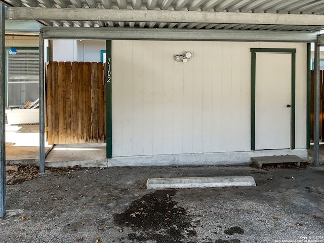 view of garage