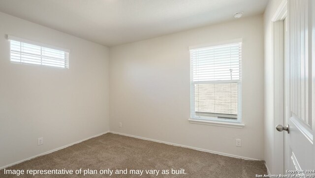 unfurnished room featuring carpet