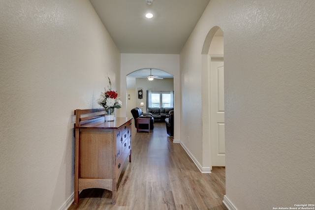 hallway featuring light hardwood / wood-style floors