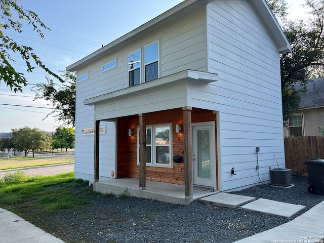 exterior space featuring central AC unit