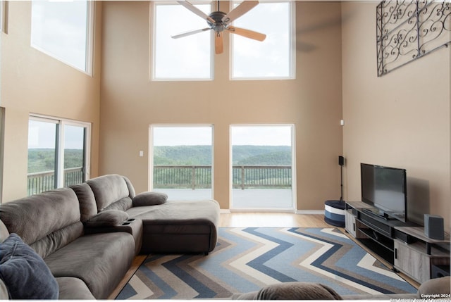 461 Naked Indian, New Braunfels, TX 78132 - living room with ceiling fan and wood finished floors
