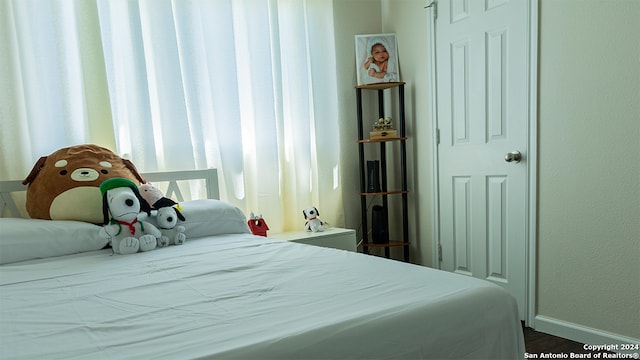 bedroom featuring wood-type flooring