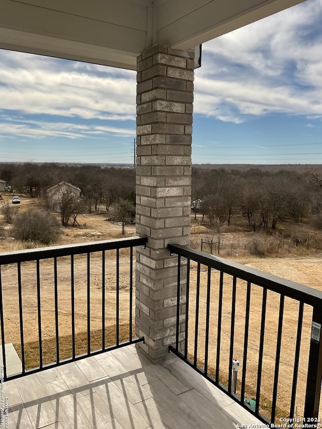 balcony with a rural view