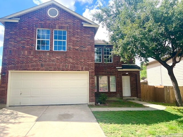 view of front property with a garage