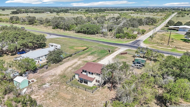 aerial view with a rural view