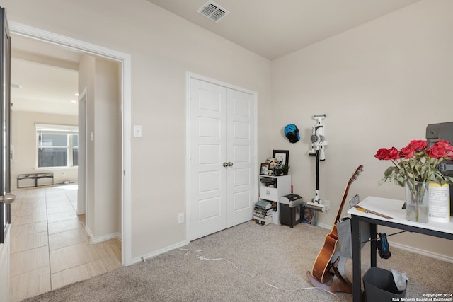 interior space with light carpet