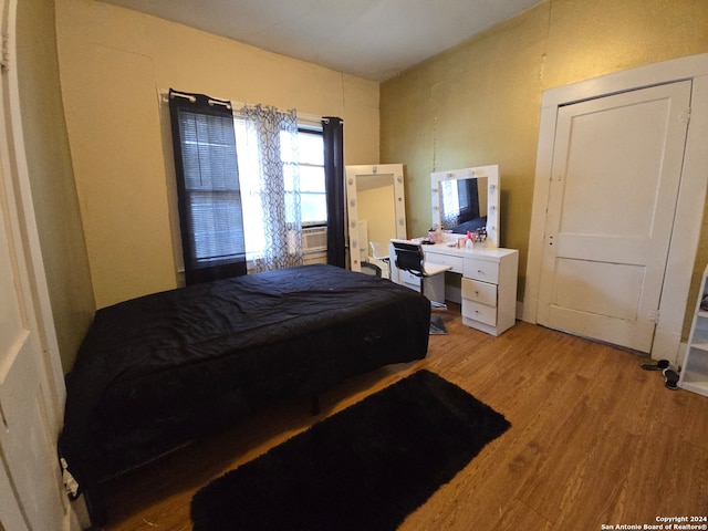 bedroom featuring light wood-type flooring