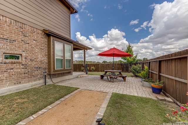 view of yard featuring a patio area