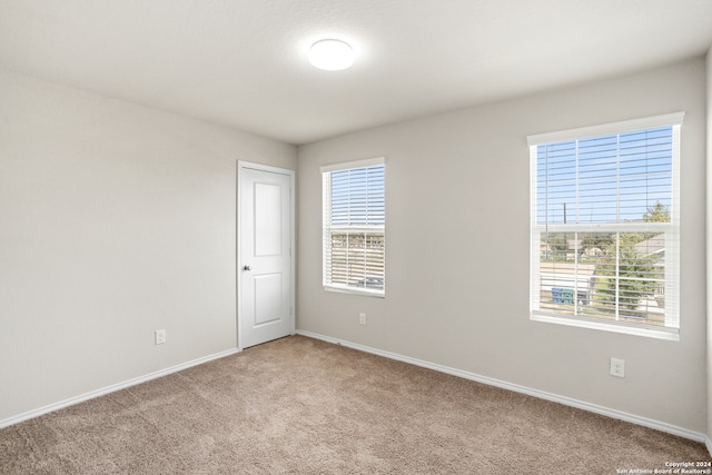 carpeted spare room featuring a wealth of natural light