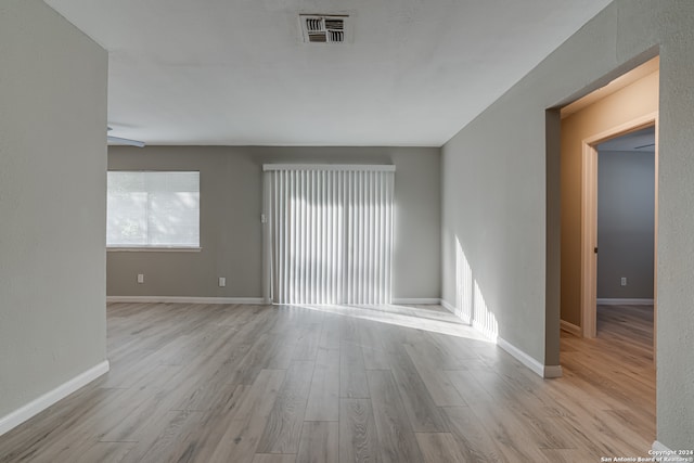 empty room featuring light wood-type flooring