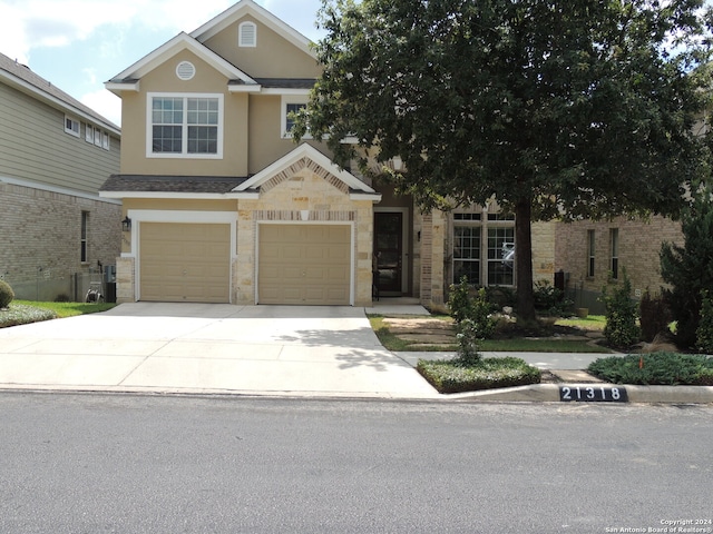 view of front facade with a garage