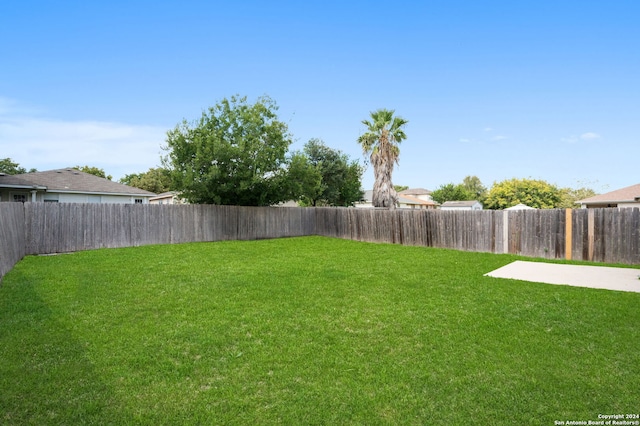 view of yard with a patio area