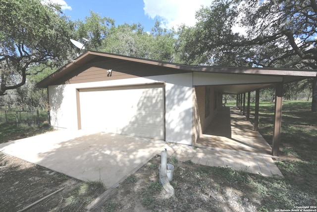 view of garage