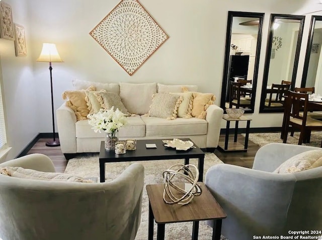 living room featuring hardwood / wood-style flooring