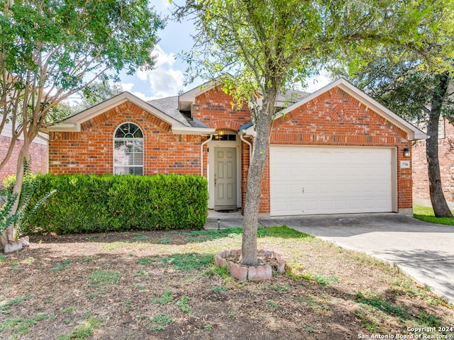 front facade with a garage