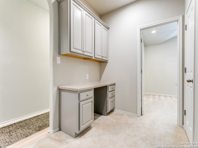 interior space with light colored carpet