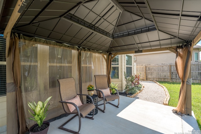 view of patio with a gazebo