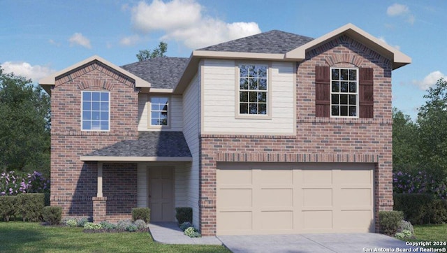 view of property featuring a garage