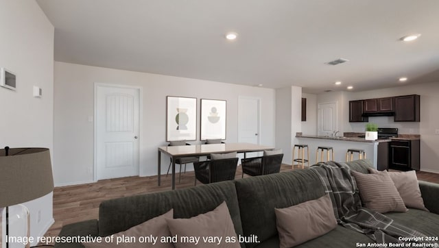 living room featuring hardwood / wood-style floors